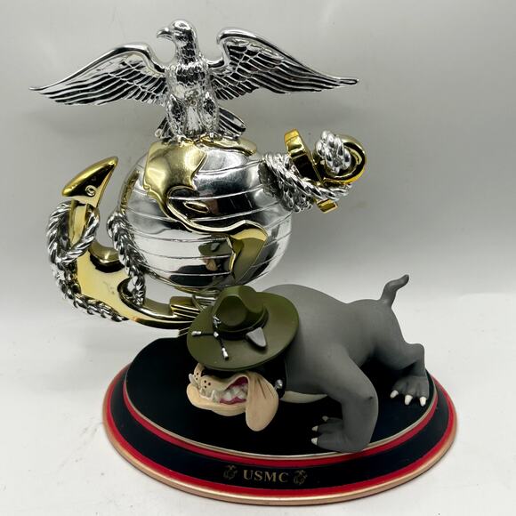 Bradford Exchange USMC Devil Dog 'Always Faithful' Marine Corps Statue Figurine - Picture 1 of 8